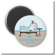 Spa Mom Blue African American - Personalized Baby Shower Magnet Favors thumbnail