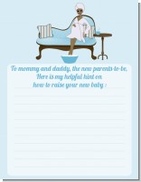 Spa Mom Blue African American - Baby Shower Notes of Advice