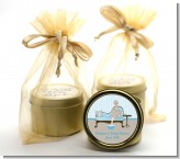 Spa Mom Blue - Baby Shower Gold Tin Candle Favors