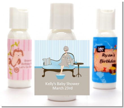 Spa Mom Blue - Personalized Baby Shower Lotion Favors