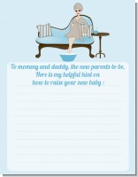 Spa Mom Blue - Baby Shower Notes of Advice