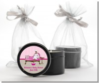 Spa Mom Pink African American - Baby Shower Black Candle Tin Favors