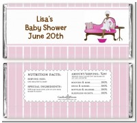 Spa Mom Pink African American - Personalized Baby Shower Candy Bar Wrappers