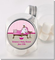 Spa Mom Pink African American - Personalized Baby Shower Candy Jar