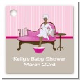 Spa Mom Pink African American - Personalized Baby Shower Card Stock Favor Tags thumbnail