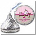Spa Mom Pink African American - Hershey Kiss Baby Shower Sticker Labels thumbnail