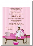Spa Mom Pink African American - Baby Shower Petite Invitations
