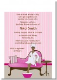 Spa Mom Pink African American - Baby Shower Petite Invitations