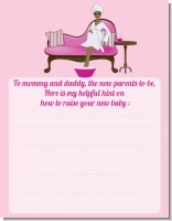 Spa Mom Pink African American - Baby Shower Notes of Advice