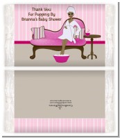 Spa Mom Pink African American - Personalized Popcorn Wrapper Baby Shower Favors