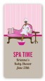 Spa Mom Pink African American - Custom Rectangle Baby Shower Sticker/Labels thumbnail