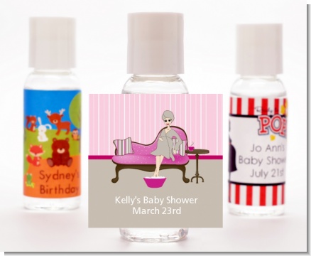 Spa Mom Pink - Personalized Baby Shower Hand Sanitizers Favors
