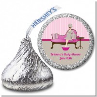 Spa Mom Pink - Hershey Kiss Baby Shower Sticker Labels