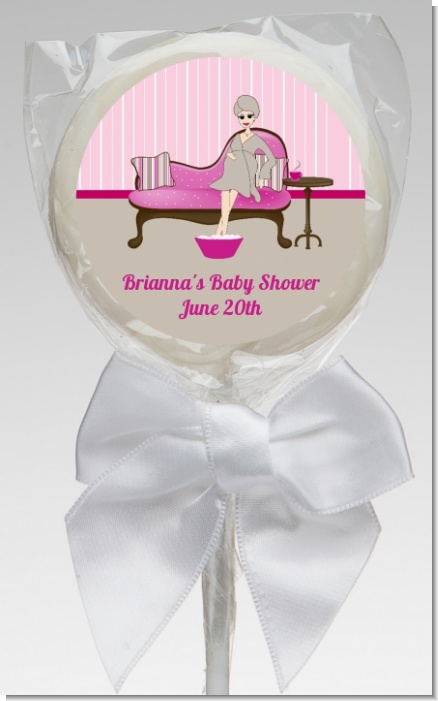 Spa Mom Pink - Personalized Baby Shower Lollipop Favors