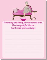 Spa Mom Pink - Baby Shower Notes of Advice