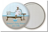 Spa Mom Blue African American - Personalized Baby Shower Pocket Mirror Favors