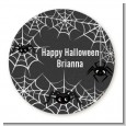Spider Webs - Round Personalized Halloween Sticker Labels thumbnail
