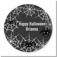 Spider Webs - Round Personalized Halloween Sticker Labels