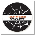 Spiders Web - Round Personalized Halloween Sticker Labels thumbnail