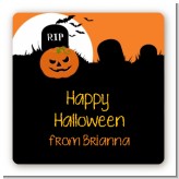 Spooky Pumpkin - Square Personalized Halloween Sticker Labels