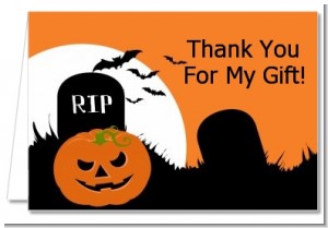 Spooky Pumpkin - Halloween Thank You Cards