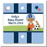 Sports Baby African American - Personalized Baby Shower Card Stock Favor Tags