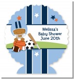 Sports Baby African American - Personalized Baby Shower Centerpiece Stand