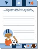 Sports Baby African American - Baby Shower Notes of Advice