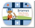 Sports Baby African American - Personalized Baby Shower Rounded Corner Stickers thumbnail