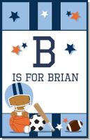 Sports Baby African American - Personalized Baby Shower Nursery Wall Art