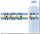 Sports Baby African American - Personalized Baby Shower Water Bottle Labels