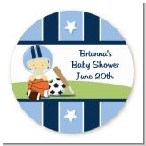 Sports Baby Asian - Round Personalized Baby Shower Sticker Labels