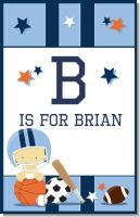 Sports Baby Asian - Personalized Baby Shower Nursery Wall Art