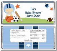 Sports Baby Caucasian - Personalized Baby Shower Candy Bar Wrappers