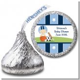 Sports Baby Caucasian - Hershey Kiss Baby Shower Sticker Labels