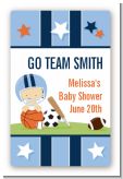 Sports Baby Caucasian - Custom Large Rectangle Baby Shower Sticker/Labels