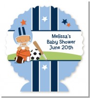 Sports Baby Hispanic - Personalized Baby Shower Centerpiece Stand