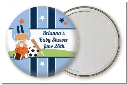 Sports Baby Hispanic - Personalized Baby Shower Pocket Mirror Favors