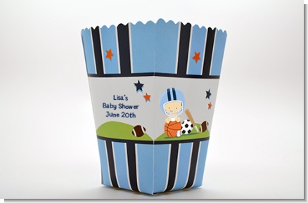 Sports Baby Caucasian - Personalized Baby Shower Popcorn Boxes