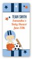 Sports Baby Caucasian - Custom Rectangle Baby Shower Sticker/Labels thumbnail