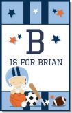 Sports Baby Caucasian - Personalized Baby Shower Nursery Wall Art