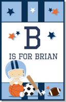 Sports Baby Caucasian - Personalized Baby Shower Nursery Wall Art