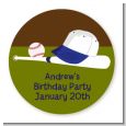 Baseball - Round Personalized Birthday Party Sticker Labels thumbnail