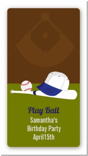 Baseball - Custom Rectangle Birthday Party Sticker/Labels