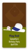 Baseball - Custom Rectangle Birthday Party Sticker/Labels