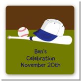 Baseball - Square Personalized Birthday Party Sticker Labels