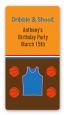 Basketball - Custom Rectangle Birthday Party Sticker/Labels thumbnail