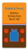 Basketball - Custom Rectangle Birthday Party Sticker/Labels