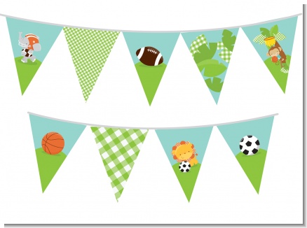 Team Safari - Baby Shower Themed Pennant Set