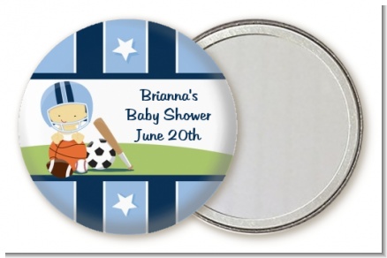 Sports Baby Asian - Personalized Baby Shower Pocket Mirror Favors